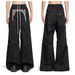 Men's Trendy Wide Leg Casual Trousers Drawstring Loose Fit Floor Length Cargo Pants Autumn Winter Fashion Sports_viptrois.com