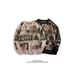 Autumn And Winter Ins Cartoon Pattern Crew Neck Sweater Men's Trendy Brand Loose Ruffian Handsome Retro Pullover Casual Knitted Sweater Jacket_viptrois.com