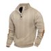 America Style Sprig Ad Autum Jacquard Me's Butto Stad Collar Patchwork Hery Log Sleeve Casual Sweatshirt For_viptrois.com