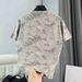 Men's Clothing Men's Summer Fashion Light Luxury Tie Dye Letter Embroidery Short Sleeve T-Shirt Simple Patchwork Cool Versatile Crew Neck Top_viptrois.com