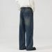 "Men's Vintage Washed Straight-Leg Jeans – Korean Streetwear Loose Fit Denim Pants (S-XXXL, Light Blue/Black/Vintage Wash)"_viptrois.com