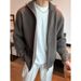 Loom Russian Ozon High-End Simple Solid Color Zipper Knitted Cardigan Men's Retro Lazy Loose High-Neck Sweater_viptrois.com