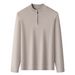 Men's Casual Zip-Up Knit Sweater – Soft Pullover With Stylish Half-Zip (Burgundy/Brown/Khaki/Dark Gray)_viptrois.com