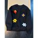 Colorful Flower Splicing And Velvet Hoodie With Fashionable Design And Versatile Loose Top_viptrois.com