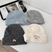 Korean Cute Dog Embroidered Girls in Autumn and Winter to Keep Warm, Show off Face, Small Ear Protector, Knitted_viptrois.com