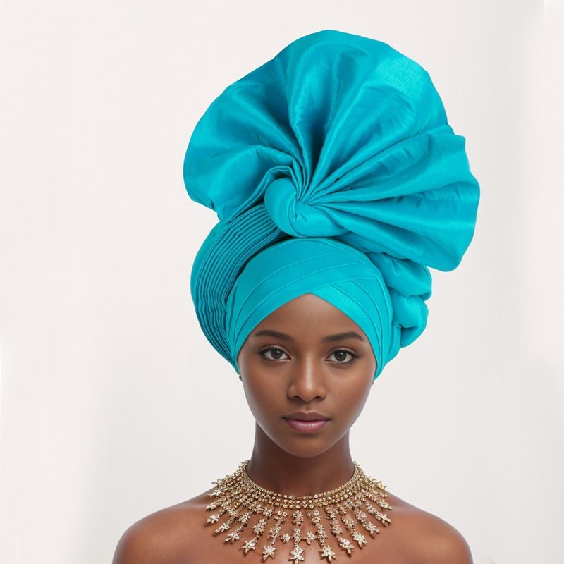 Women's Scarves New Nigerian Wedding Adjustable Hand Folded Fan Layered African Hat Baotou Hat Auto Gele_viptrois.com