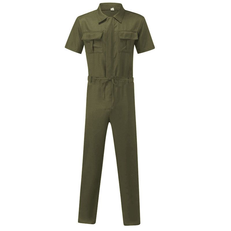 New men's pants casual loose one-piece outfit belt uniform tooling one-piece_viptrois.com
