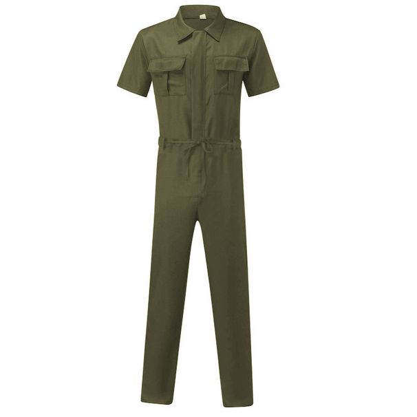 New men's pants casual loose one-piece outfit belt uniform tooling one-piece_viptrois.com