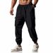 Premium Products 2025 New Summer And Autumn Cotton And Casual Leg Bundle Multi Pocket Tether Solid Color Loose Large Size Work Pants For Men_viptrois.com