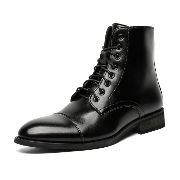 Retro Leather Bag Head Thick Sole Heightening Martin Boots Outdoor Hiking Business Leisure Martin Boots_viptrois.com