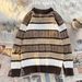 Men’s Striped Knit Sweater – Oversized Drop Shoulder Pullover With Contrast Color Blocking, Long Sleeve Casual Streetwear Top For Winter_viptrois.com