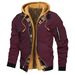 Men's Clothing Spring Autumn Winter Thick Large Size Men's Solid Color Hooded Jacket Casual Jacket Men_viptrois.com