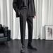 Men's Clothing New Slim Fit Temperament Winter Literary Woolen Men's Casual Youth Popular Solid Color Nine Point Pants Trousers_viptrois.com