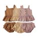 Kids’ Clothing Girls Suits Summer New Version Baby Girl Four Corner Ruffle Pants Sleeveless Tops Two Pieces_viptrois.com