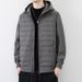 Men's Clothing Hooded Lightweight Sweatshirt Down Lightweight Hooded Down Jacket With White Duck Feather Filling, Stylish And Warm For Urban Youth_viptrois.com