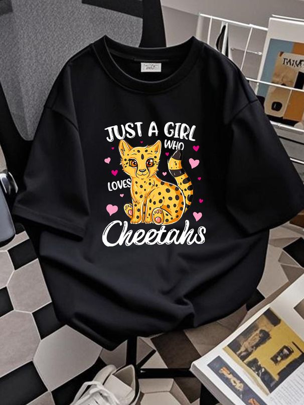 Just A Girl Who Loves Cheetahs Women Cheetah Lover Large Capacity Backpack Print Backpacks Homme Versatile Stylish Summer Designer Clothes Graphic_viptrois.com