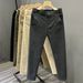 Men's Clothing High End Solid Color Nine Point Pants Spring And Summer New Korean Version Slim Fit Versatile British Style Straight Casual Pants_viptrois.com