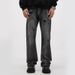 Men's Clothing high street black and gray washed ripped jeans men's straight slim retro casual pants_viptrois.com