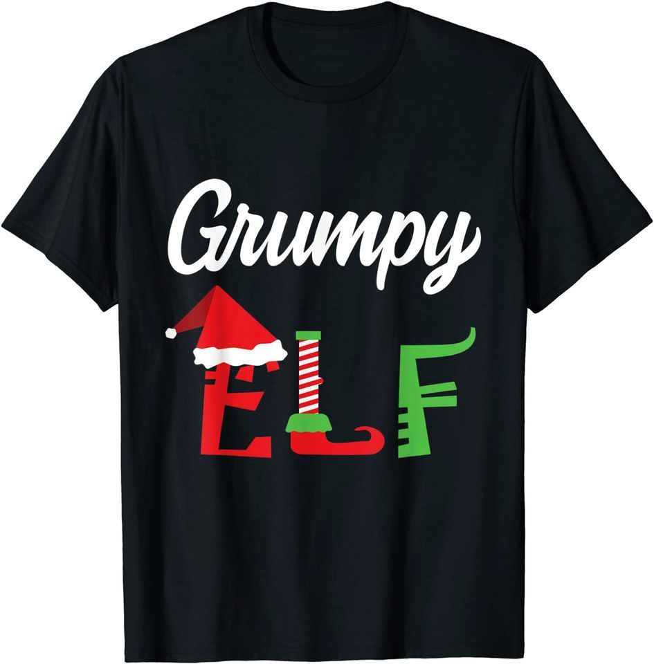 Grumpy Elf Family Matching Christmas Funny T-Shirt Mens Womens Tees Top Classic T-Shirt Mens Womens Tees Top_viptrois.com