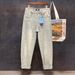 Men's Relaxed Fit Denim Jeans - Casual Wide-Leg Trousers, Washed Blue, Straight Cut, Comfortable Cotton Blend (S-3xl)_viptrois.com