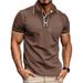 Men's Clothing Men's Short Sleeved Polo Shirt Men's Lapel Jacquard T Shirt Splicing Top_viptrois.com