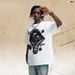 Loose Wide-fit Large Print Short-sleeve Men's T-shirt, Trendy Brand High-quality Half-sleeve T-shirt_viptrois.com