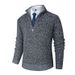 Men's Thick Knit Cardigan Sweater - V-Neck Long Sleeve Casual Pullover For Autumn (Light Gray, Dark Gray, Navy, Maroon, Brown) - Sizes M To 3xl_viptrois.com