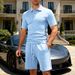 Men's Summer Casual Polo Shirt & Shorts Set - Breathable Polyester Athletic Two-Piece Outfit For Sports & Leisure_viptrois.com