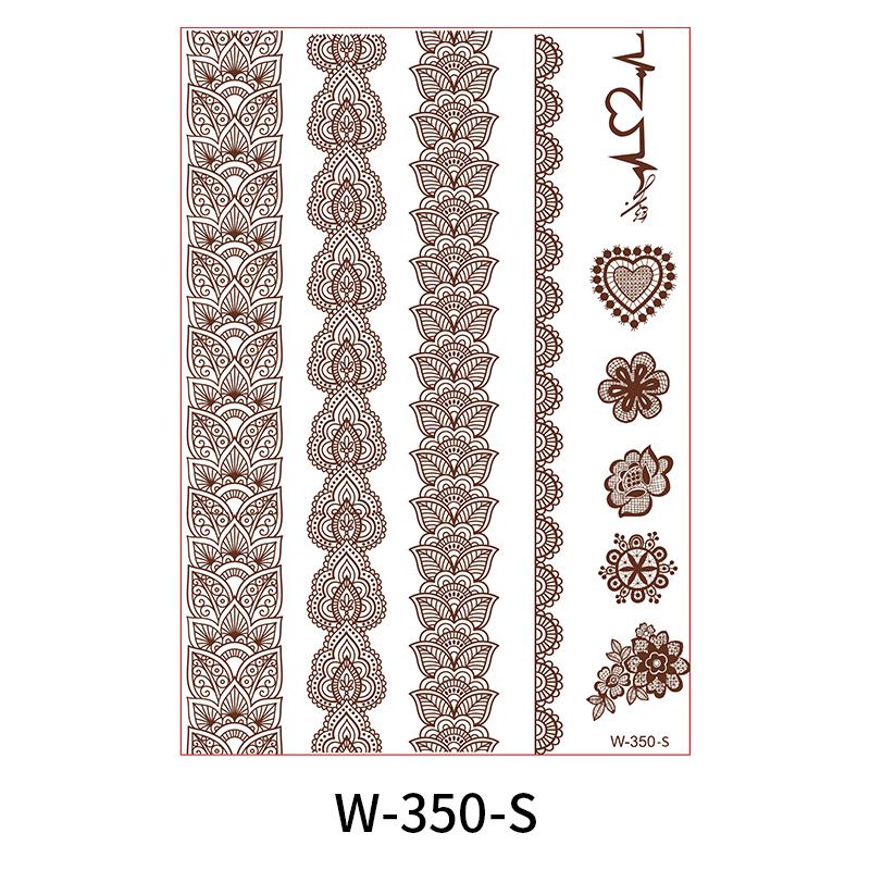 Indian Lace Tattoo Stickers Red Brown Waterproof Henna Tattoo Stickers Tatto_viptrois.com