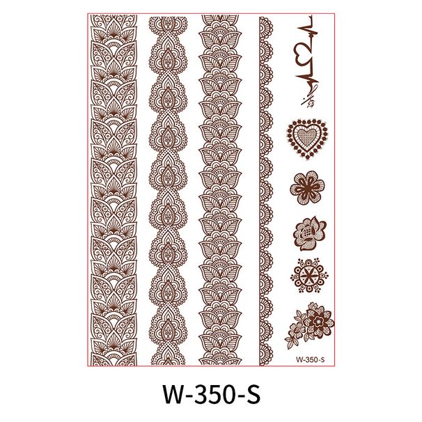 Indian Lace Tattoo Stickers Red Brown Waterproof Henna Tattoo Stickers Tatto_viptrois.com