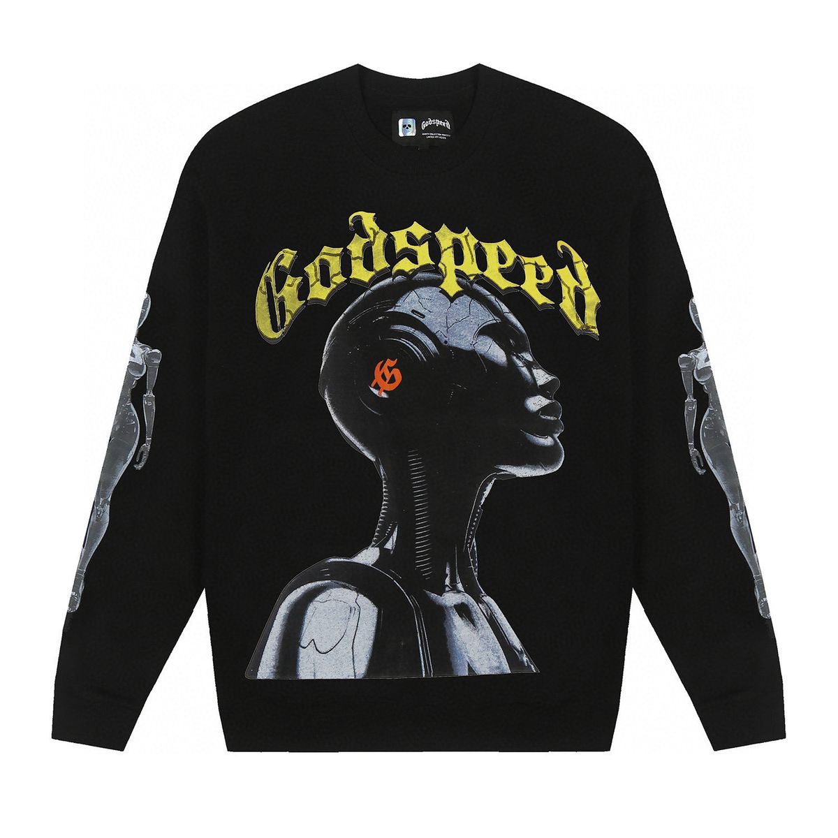 Godspeed Skull Print Cotton Unisex High Street Hip Hop Crew Neck Sweatshirt Long Sleeve Trendy_viptrois.com