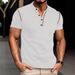 Unbeatable Quality Men's Summer Color Blocked Casual Loose Button Placket Pineiphone Grid Short Sleeved Men's Polo Shirt_viptrois.com