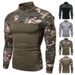 Men's Clothing Long Sleeved Elastic Slim Fit Camouflage Polo Casual Stand Up Collar Cotton Autumn Youth Tactical T Shirt_viptrois.com
