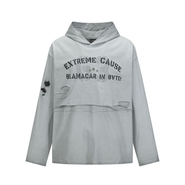Wasteland Style Vintage Distressed Hooded Sweatshirt Spring Autumn Loose Casual Washed Gradient Pullover Men's Trendy_viptrois.com