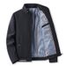 Classic Stand Collar Jacket For Men – Relaxed Fit Corduroy Coat With Rabbit Wool & Spandex Lining (M-5XL, Black/Navy/Khaki) – Casual Outerwear_viptrois.com