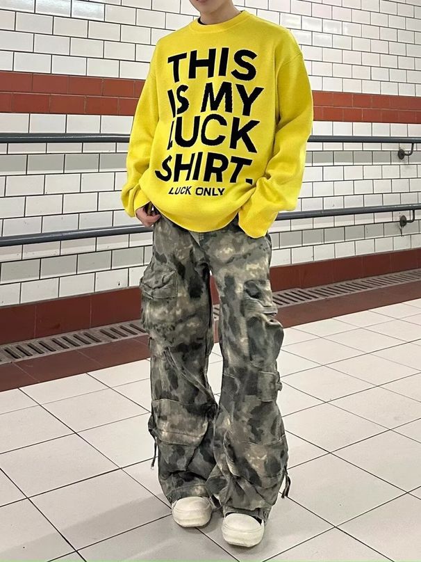 Men's Clothing Spring And Autumn Retro Heavy Camouflage Loose Trousers For Men And Women With Multi Pocket Design Wide Leg Overalls For Men_viptrois.com