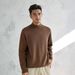 "Men's High Neck Chunky Knit Sweater - Oversized Winter Pullover In Classic White & Neutrals"_viptrois.com