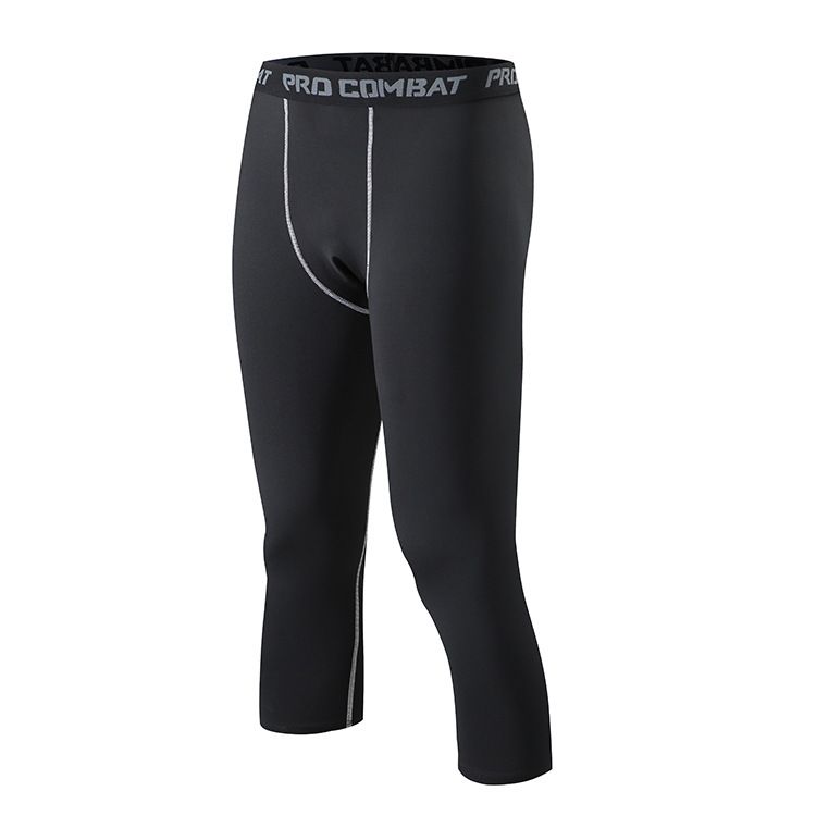 Men's clothing Fitness Men's Sports leggings Basketball seven point leggings quick dry_viptrois.com