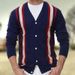 Men's Slim Fit V-Neck Knit Sweater Lightweight Long Sleeve Pullover For Spring Casual Wear_viptrois.com
