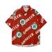 Men's Clothing Couple Fun Short Sleeved Shirt Fortune Printed Loose Cardigan Two Piece Set_viptrois.com