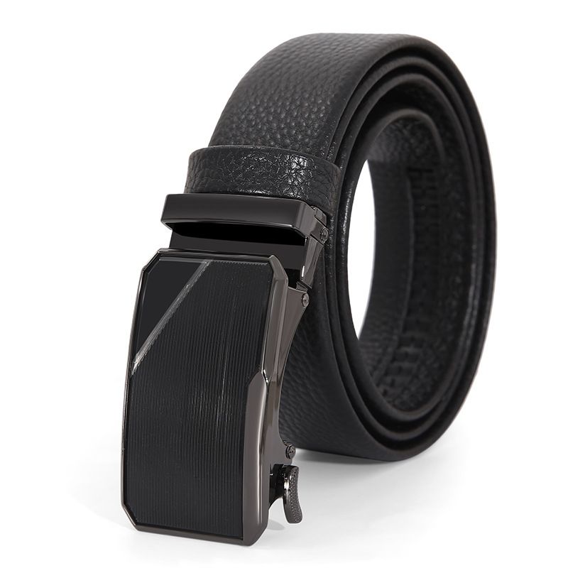 Men's Leather Belt, Top Layer Cowhide Automatic Buckle Genuine Leather Belt, Korean Style Business Genuine Leather Belt For Men_viptrois.com