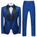 CT Men's Formal Suit 803 Host Emcee Wedding Groomsman Jacquard Three-Piece Set 3D Pattern_viptrois.com