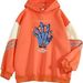 American Style Color Block Demon Hand Print Hoodie Pullover Outerwear Cool Top Sweatshirt Hot Sale_viptrois.com
