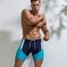 Men's Clothing New Fashion Color Matching Men's Five Point Swimming Trunks Youth Nylon Quick Drying Hot Spring Swimming Trunks Beach Beach Pants_viptrois.com
