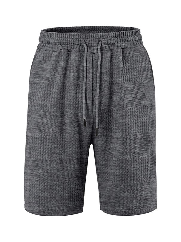 Men's Clothing Loose Large Horizontal Striped Jacquard Fabric Men's Casual Shorts Beach Pants_viptrois.com