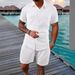 Men's Clothing Men's Casual Loose Short Sleeved Shirt Shorts_viptrois.com