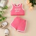 Babies' clothes Infant vest shorts suit girl Mama is girl letter pit strip sleeveless top pants two-piece set_viptrois.com