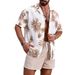 Men's Clothing Hawaiian Seaside Holiday Style Quick Drying Breathable And Comfortable Cuban Collar Single Breasted Drawstring Shorts MB5 MA1_viptrois.com