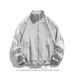 Men's Clothing Sweatshirt Autumn/Winter Loose Cotton-Blend Zip Hoodie - Oversized Streetwear Sweatshirt With Patch Detail (Black, Heather Grey)_viptrois.com