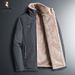 Men's Fleece-Lined Winter Coat – Heavyweight Polyester Shell With Detachable Hood (M-8XL, Business-Casual Versatility, Extended Sizing)_viptrois.com